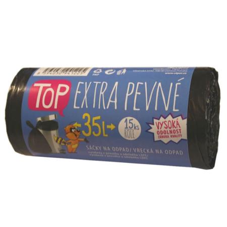 Pytel do košů černé - 35L / 15ks / 25 my / extra silné