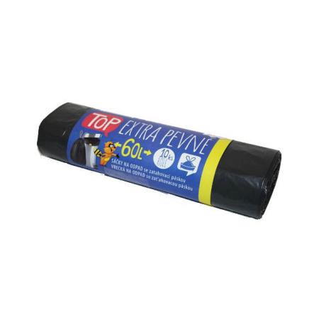 Pytel do košů zatahovací černé - 60L / 10ks / 35 my / extra silné