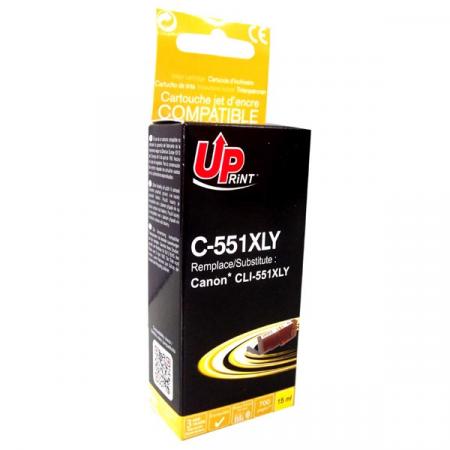 UPrint kompatibilní ink s CLI551Y XL, yellow, 695str., 11ml, C-551XLY, high capacity, pro Canon PIXMA iP7250, MG5450, MG6350