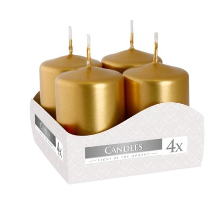 Vánoční adventní svíčky - 6cm zlatá / 4ks
