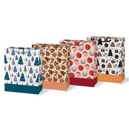 Vánoční dárková taška - mix motivů / 26 x 32 cm