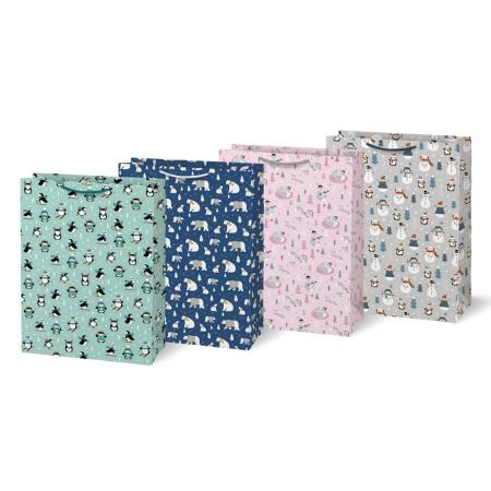 Vánoční dárková taška XL - děstký mix / 33 x 45 cm