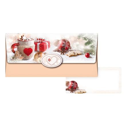 Vánoční obálka na peníze - béžovo-bílá