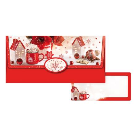 Vánoční obálka na peníze - Červená dekorace