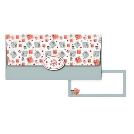 Vánoční obálka na peníze - šedá-bílá