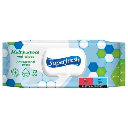 Vlčené ubrousky Superfresh antibakteriální 72 ks