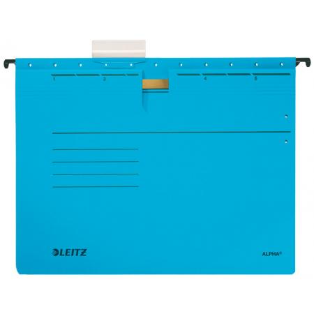 Závěsné desky Leitz Alpha s rychlovazačem  -  modrá