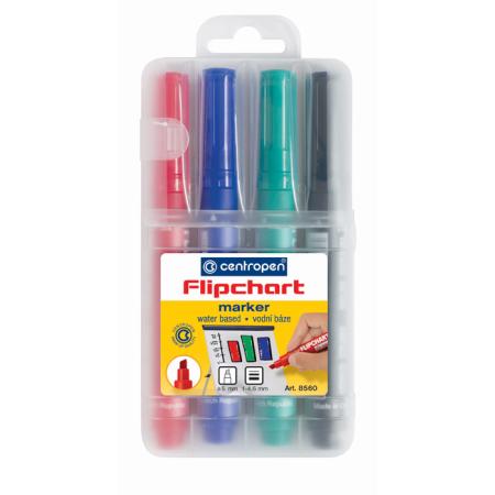Značkovač Centropen 8560 Flipchart  -  sada 4 ks